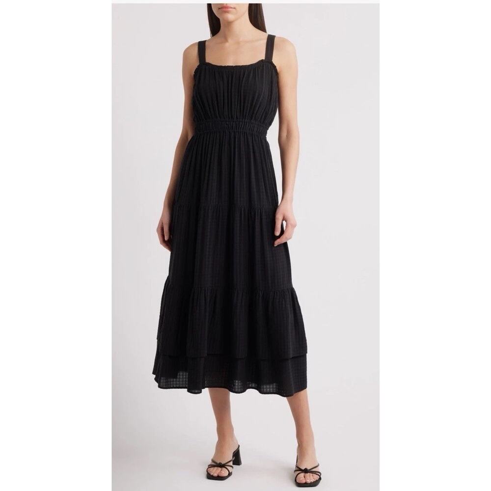 PAIGE Persimmon Sleeveless Maxi Dress Black Lined XXS NEW